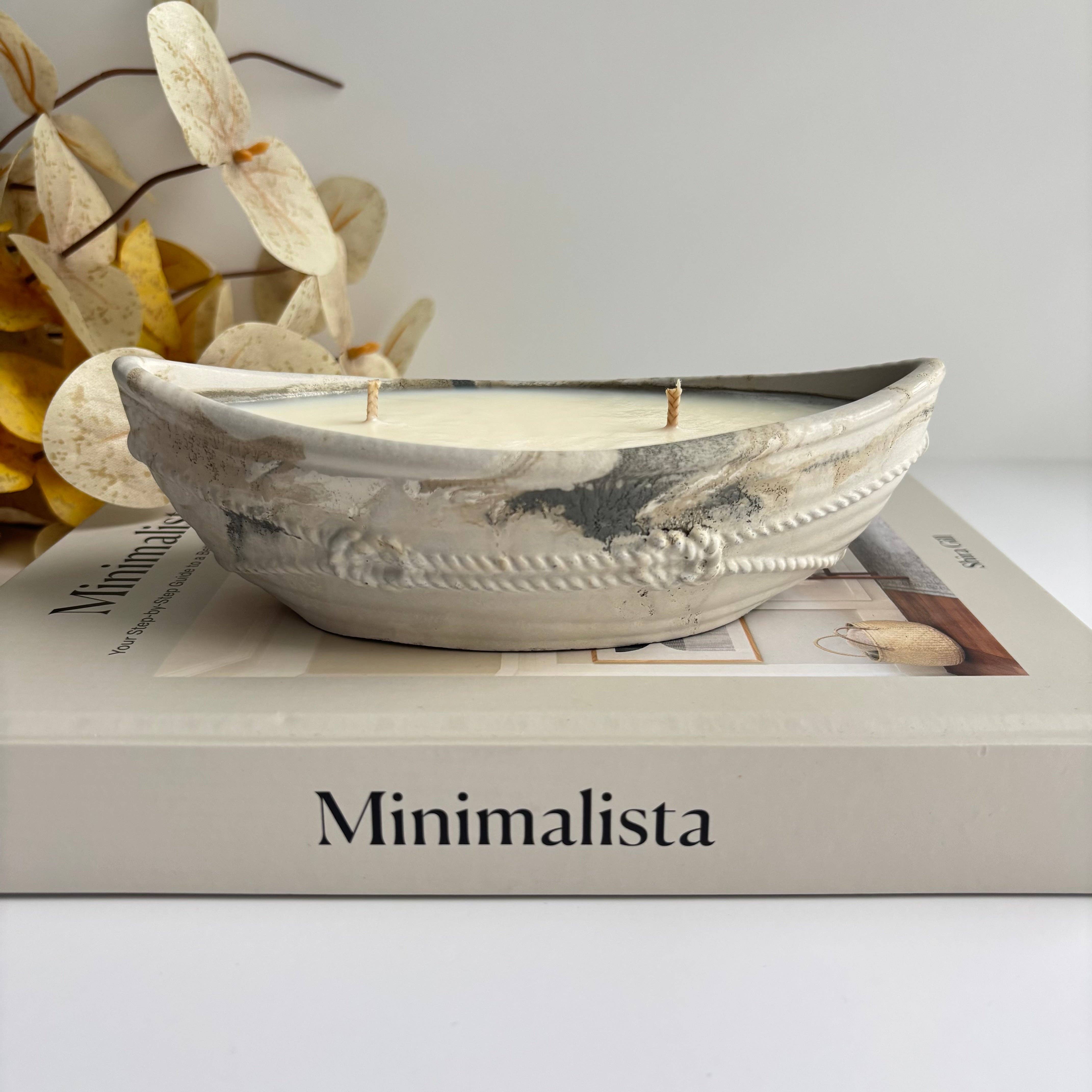 Naus Concrete Boat Candle