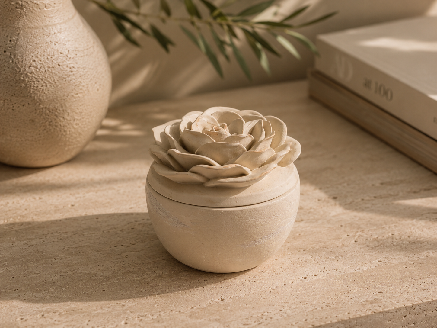 Bloomstone Rose Concrete Candle