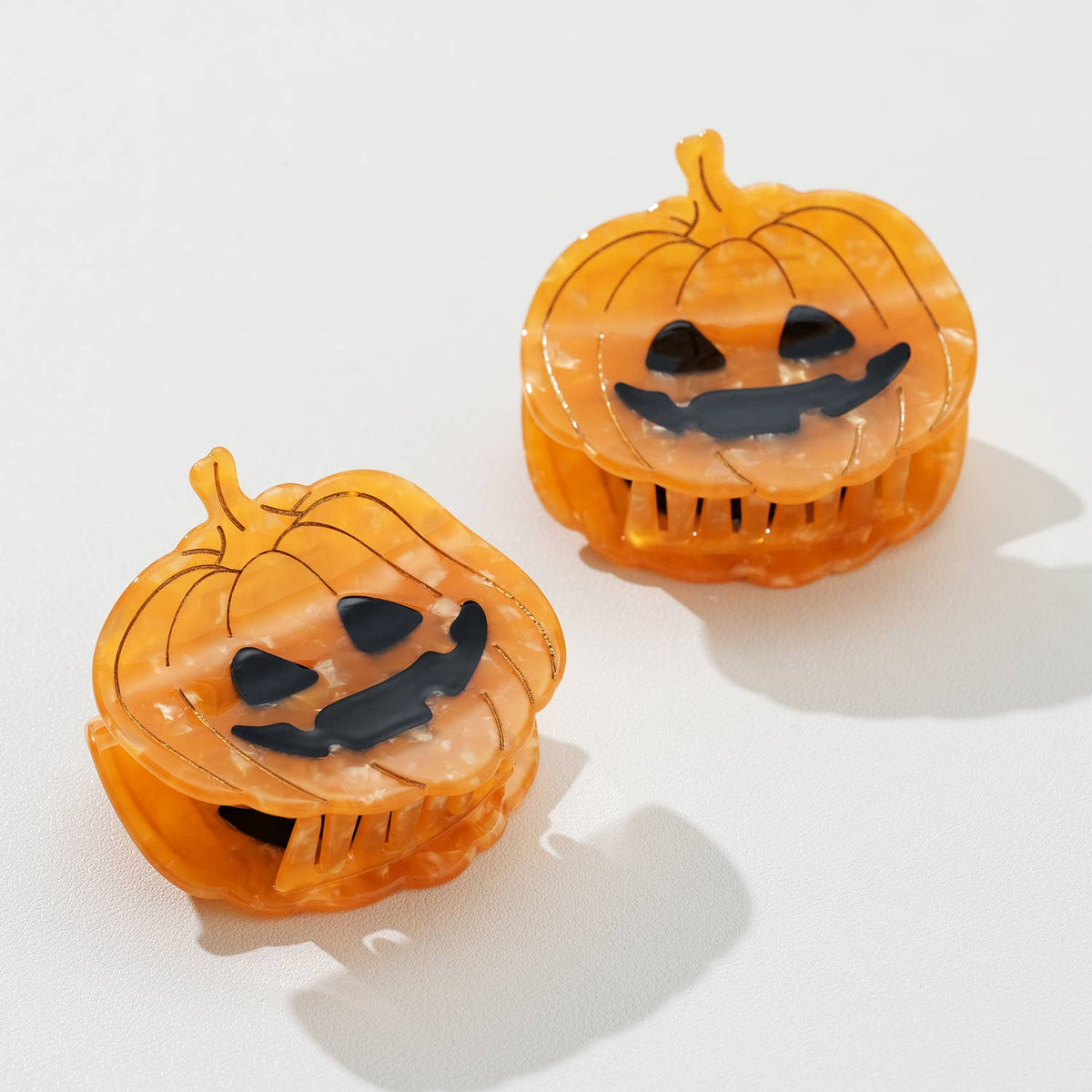 Jack O'Lantern Pumpkin Hair Claw Clip
