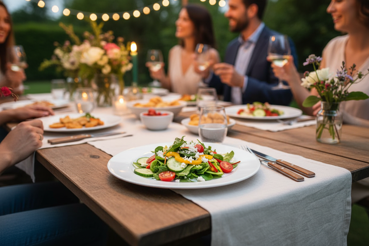 White Rimmed Salad Plate