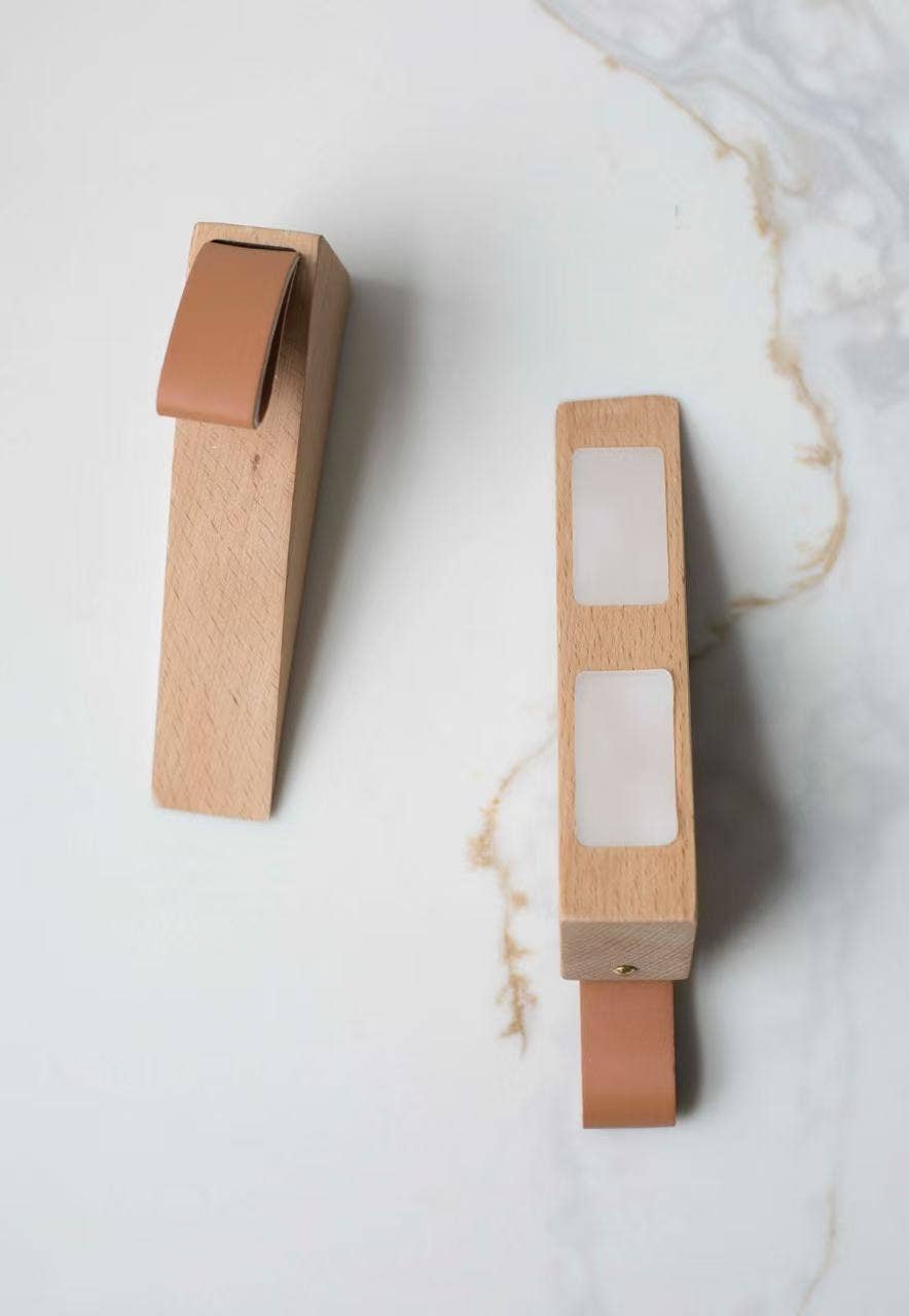Leather & Wood Door Stopper