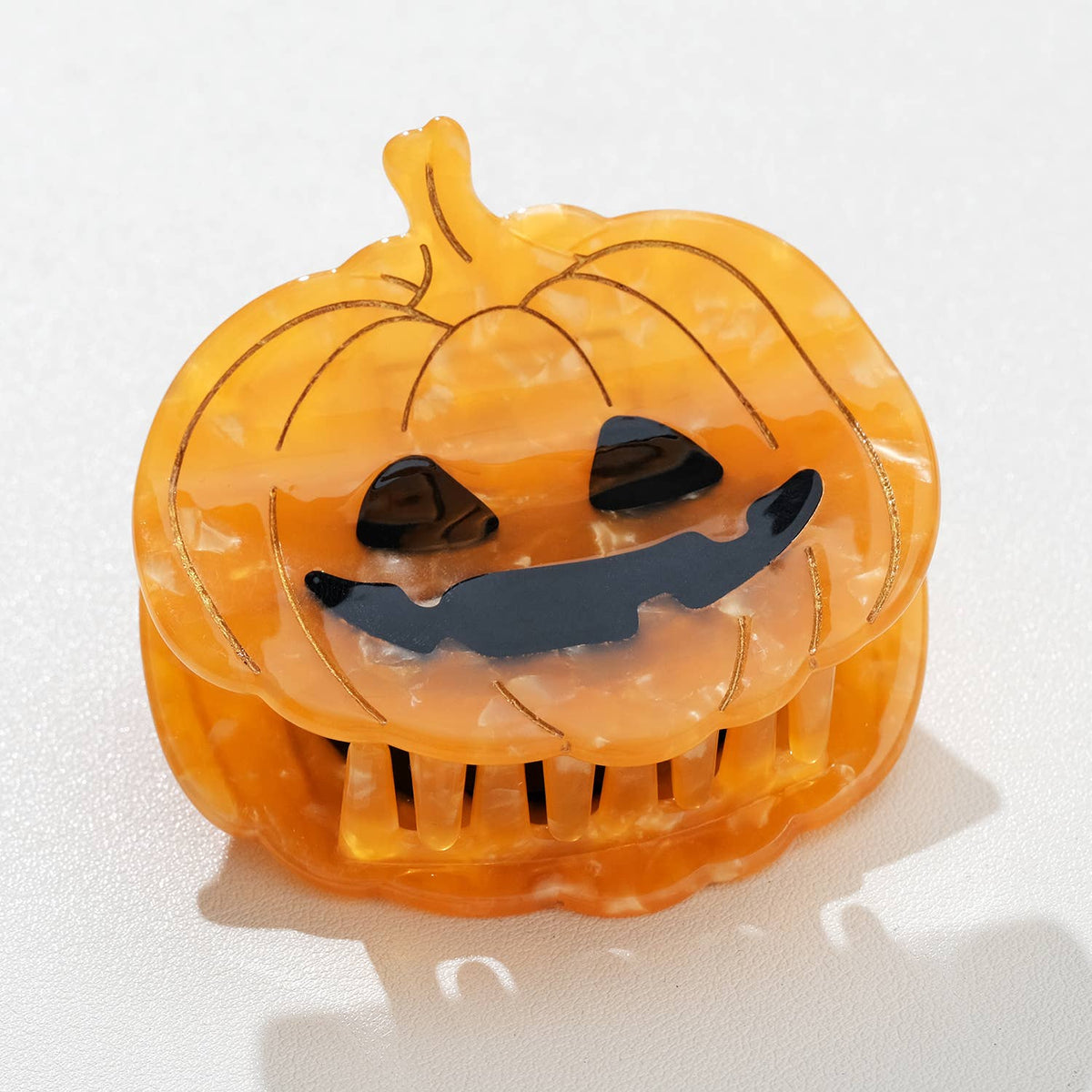 Jack O'Lantern Pumpkin Hair Claw Clip