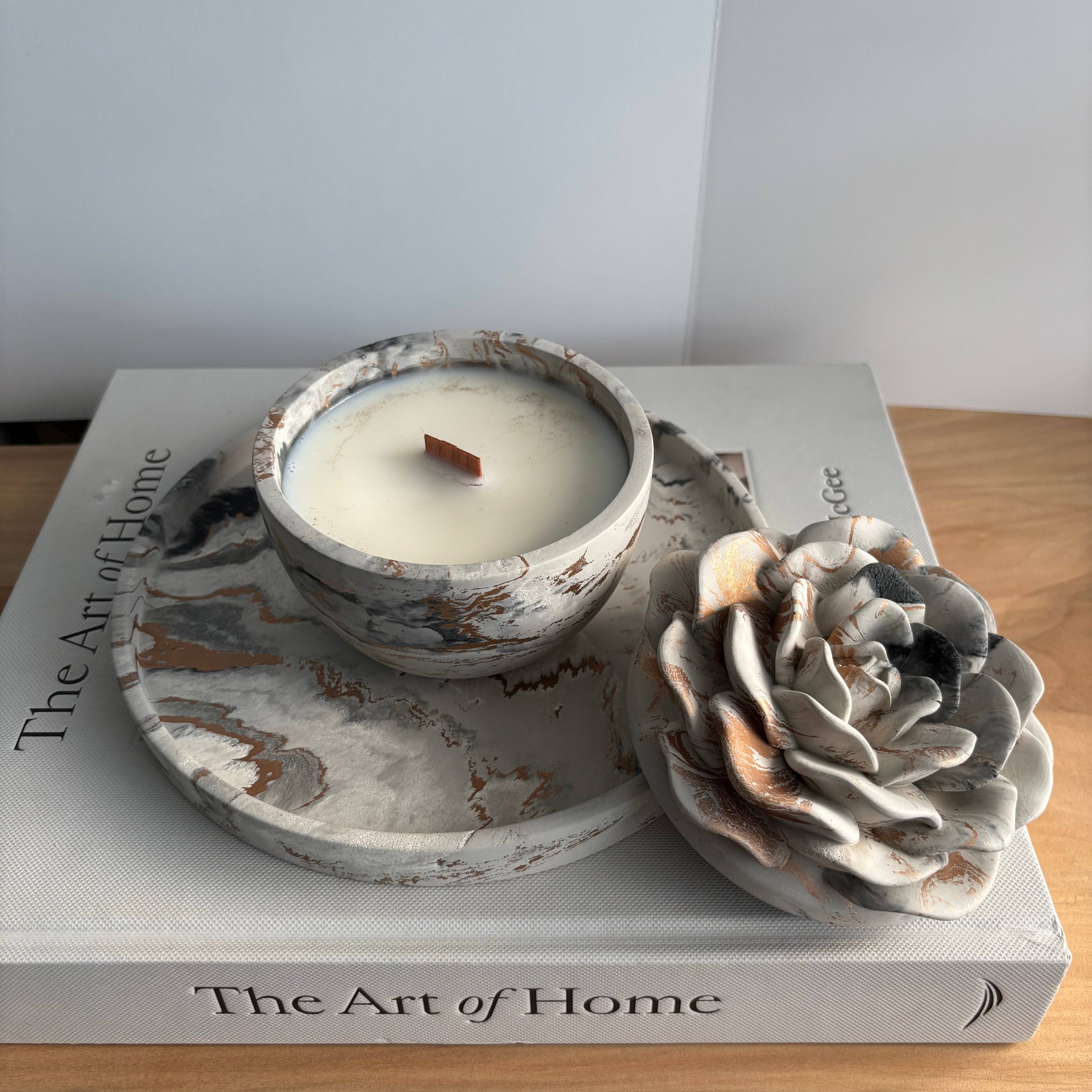 Bloomstone Rose Concrete Candle