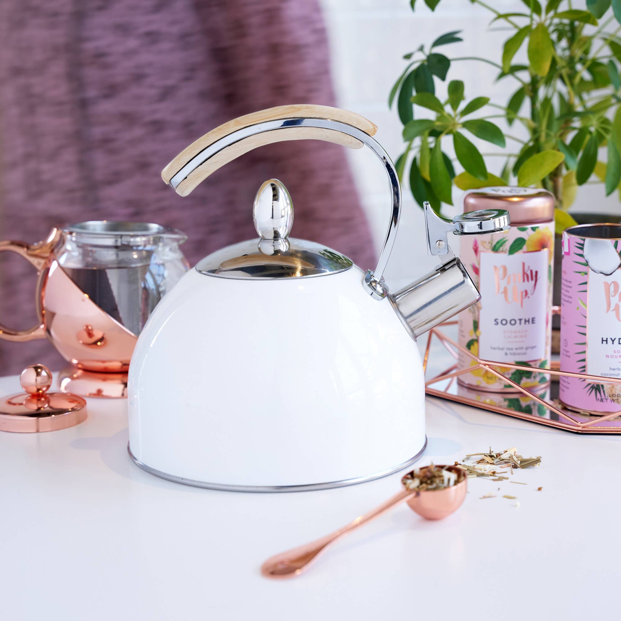 Hadley Tea Kettle in White