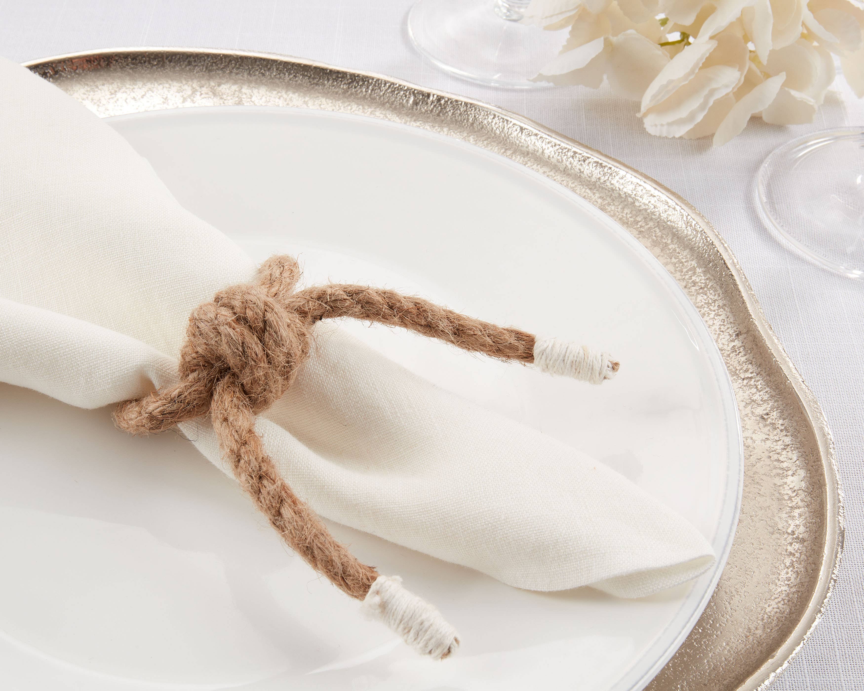 Knotted Rope Napkin Ring Set