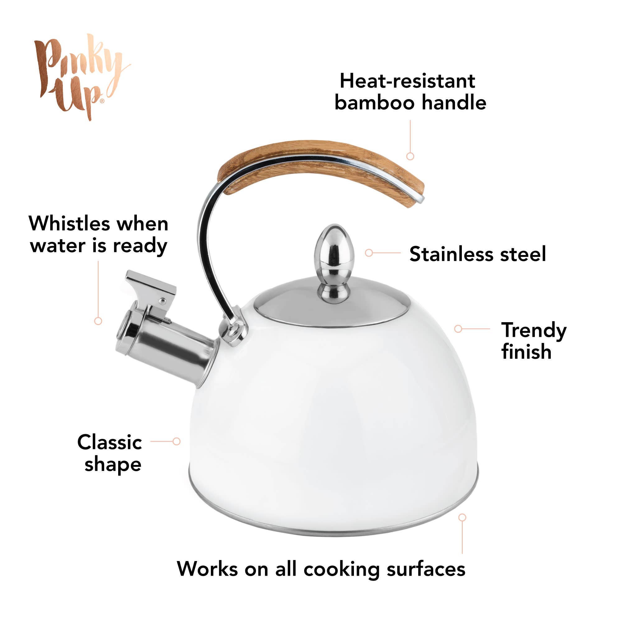Hadley Tea Kettle in White