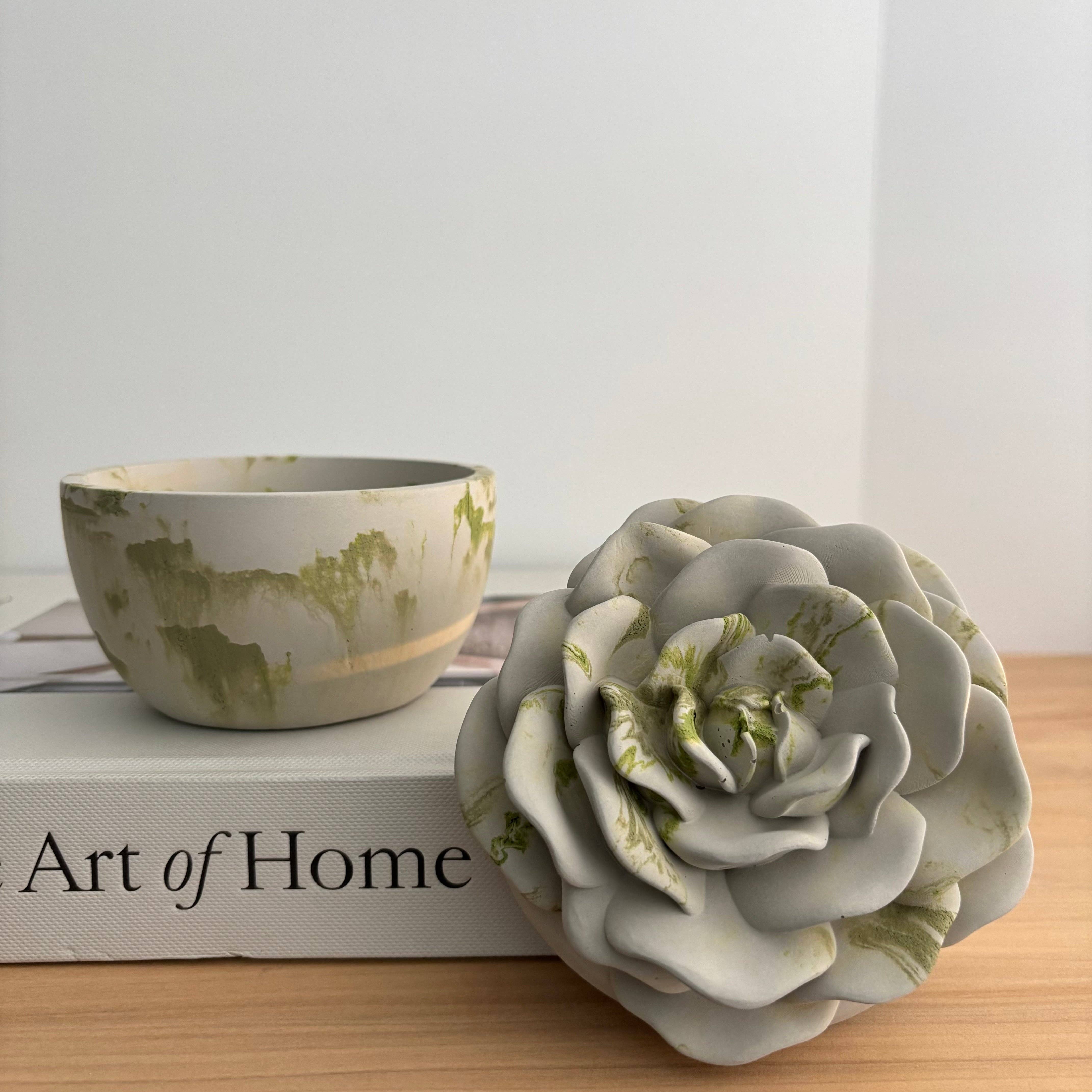 Bloomstone Rose Concrete Candle