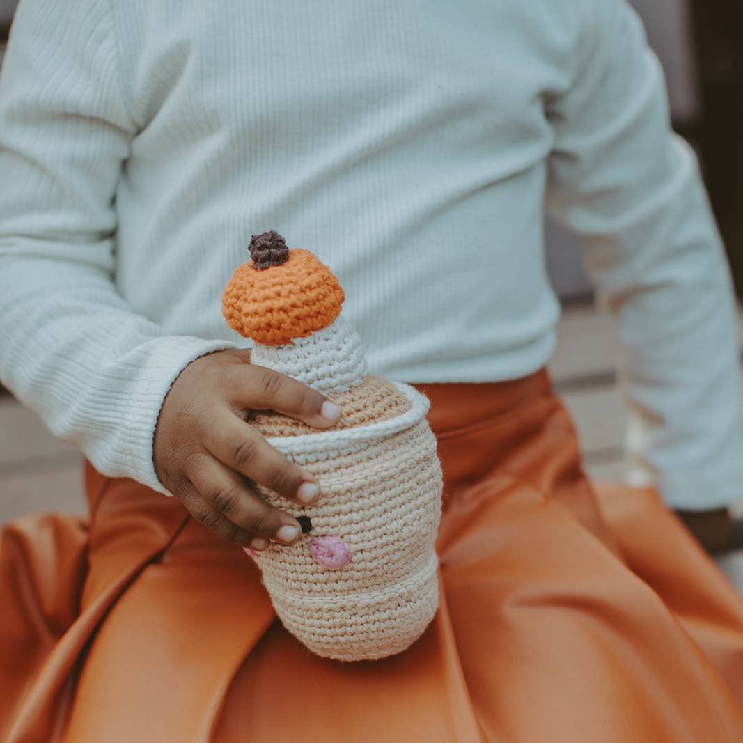 Pumpkin Spice Latte Baby Rattle