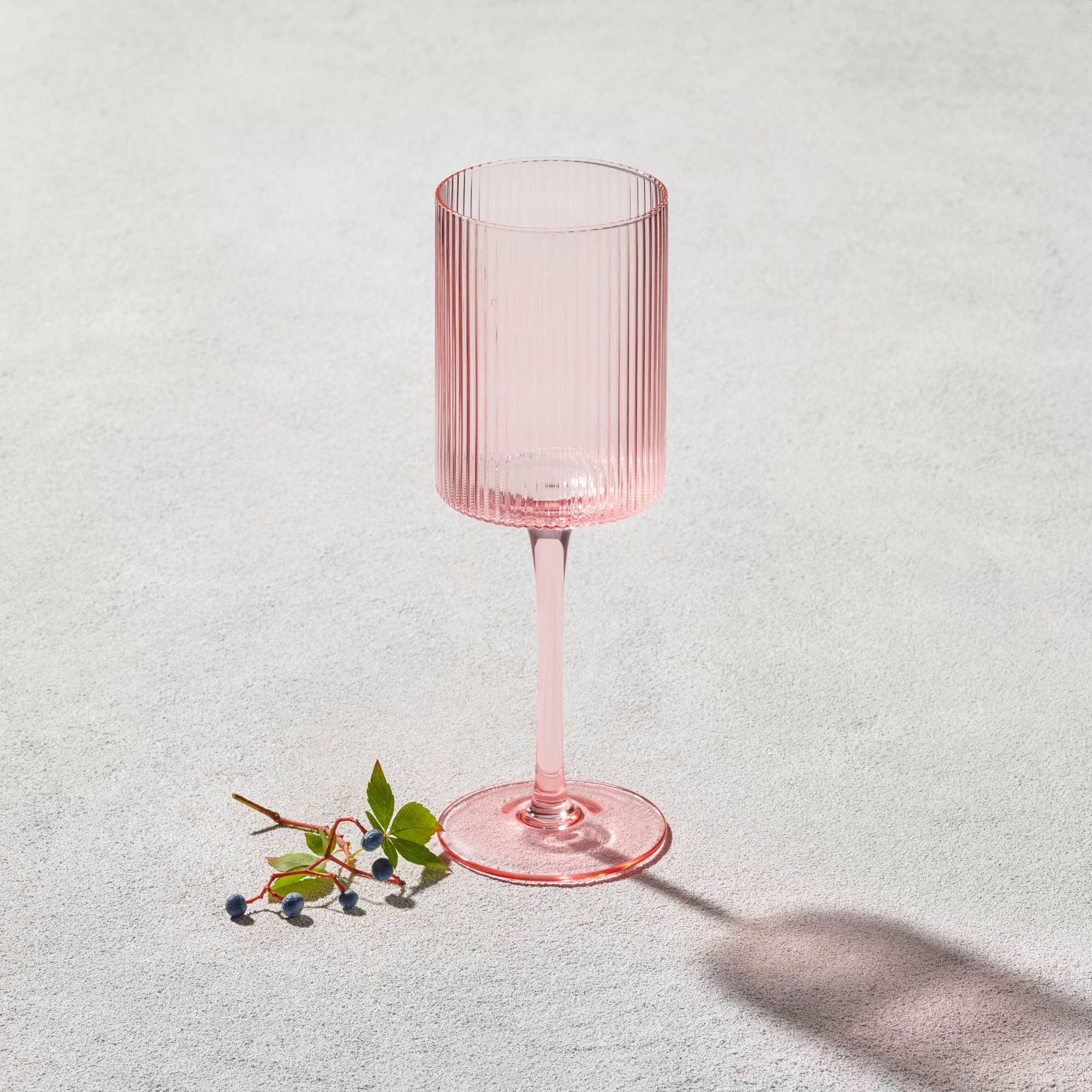 Malibu Ribbed Glassware | Blush Collection