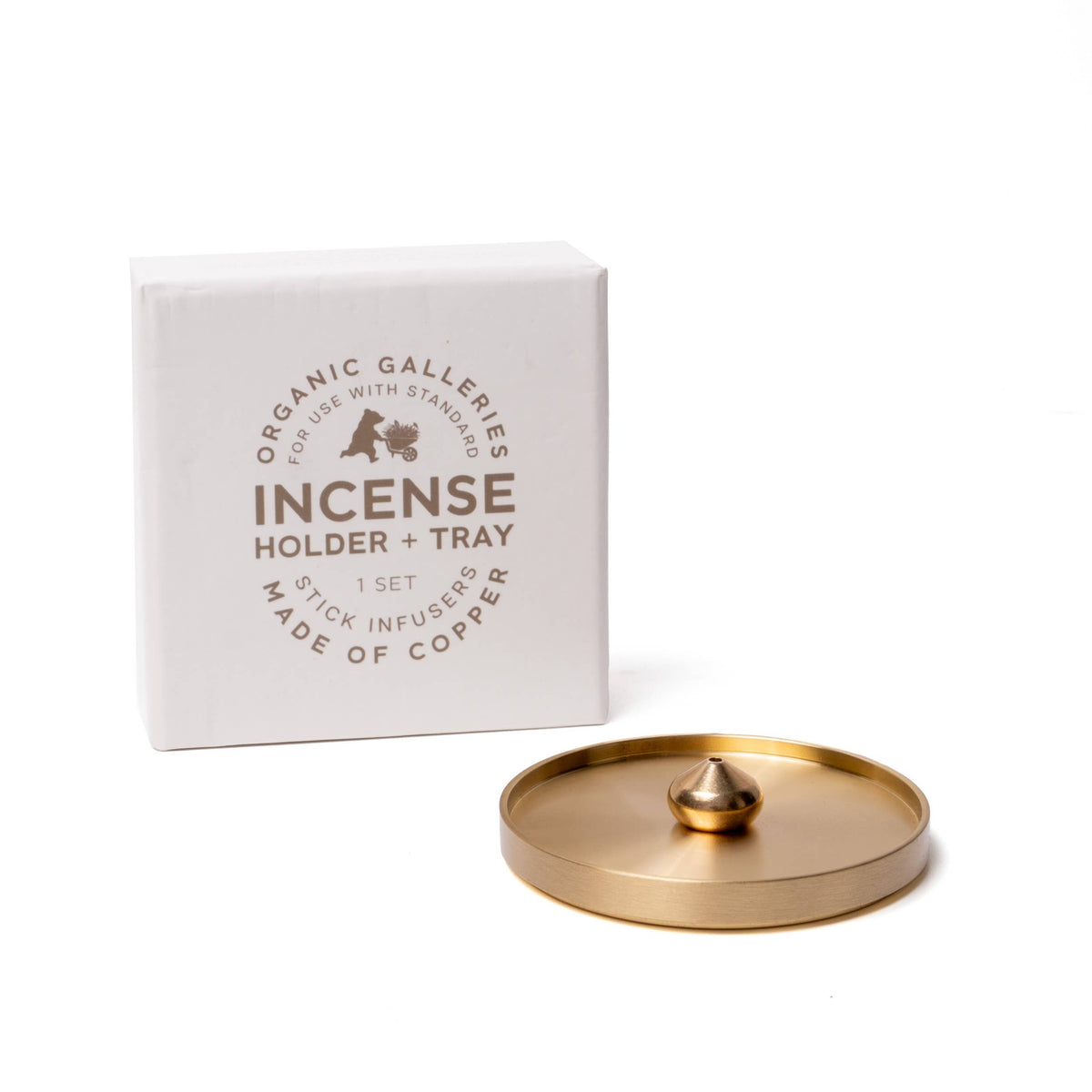 Copper Incense Holder & Ash Catch Tray Set