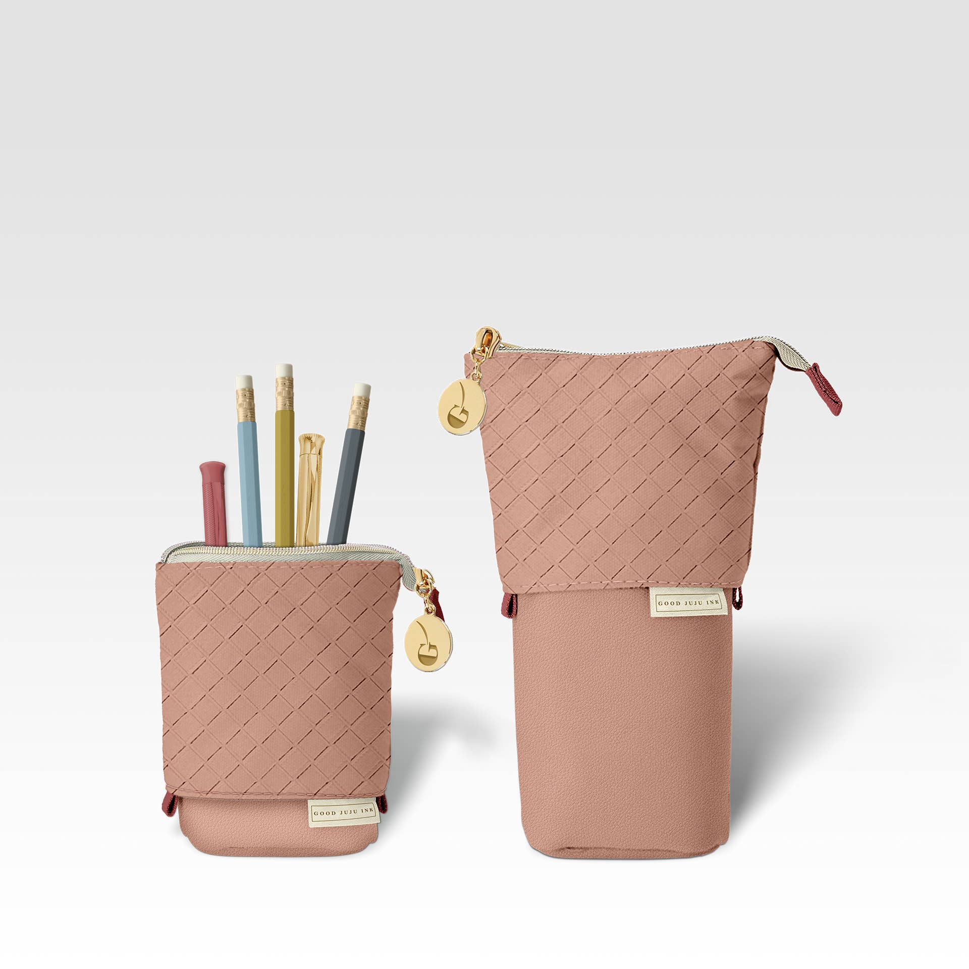 Luxe Standing Pencil Pouch | Blush Pink