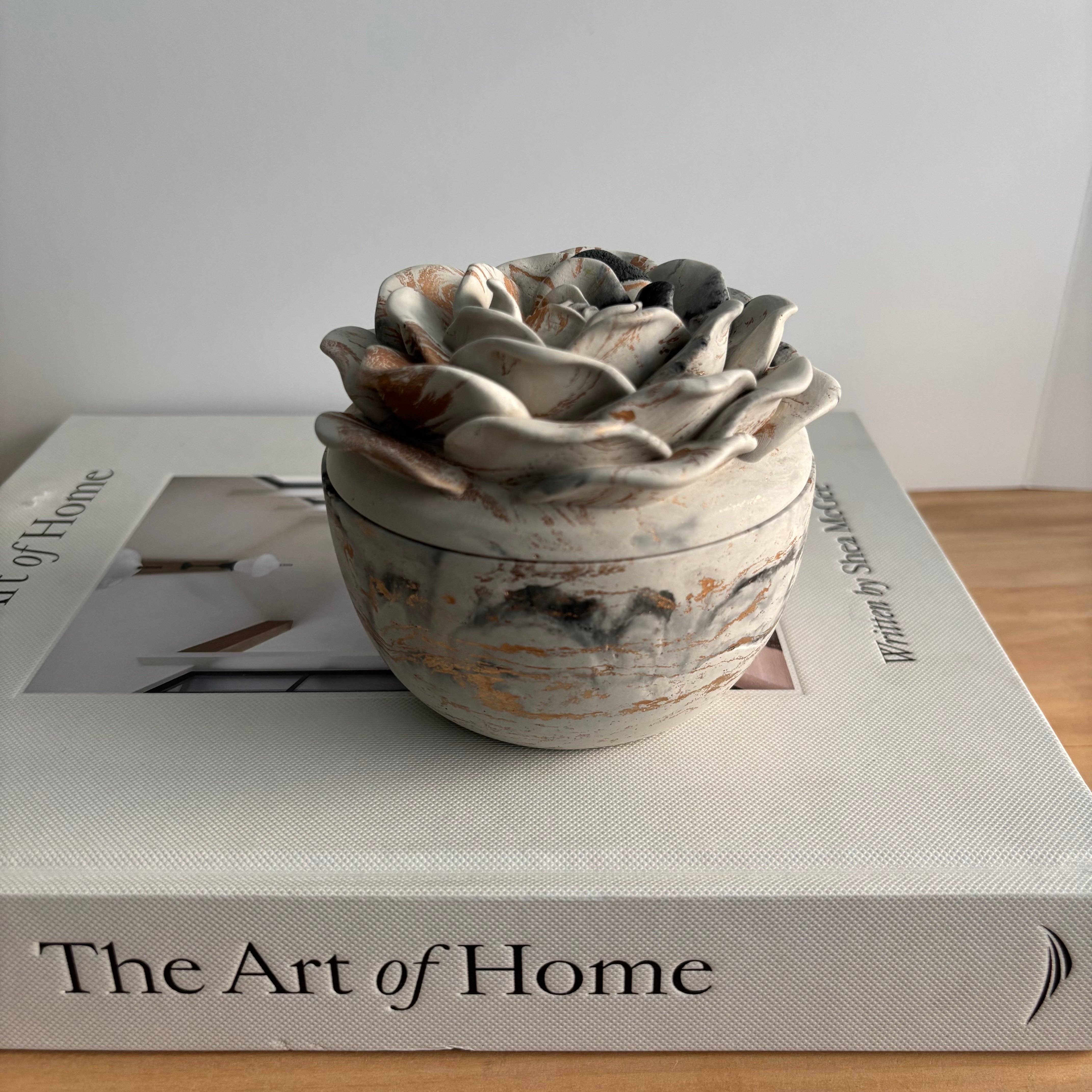 Bloomstone Rose Concrete Candle