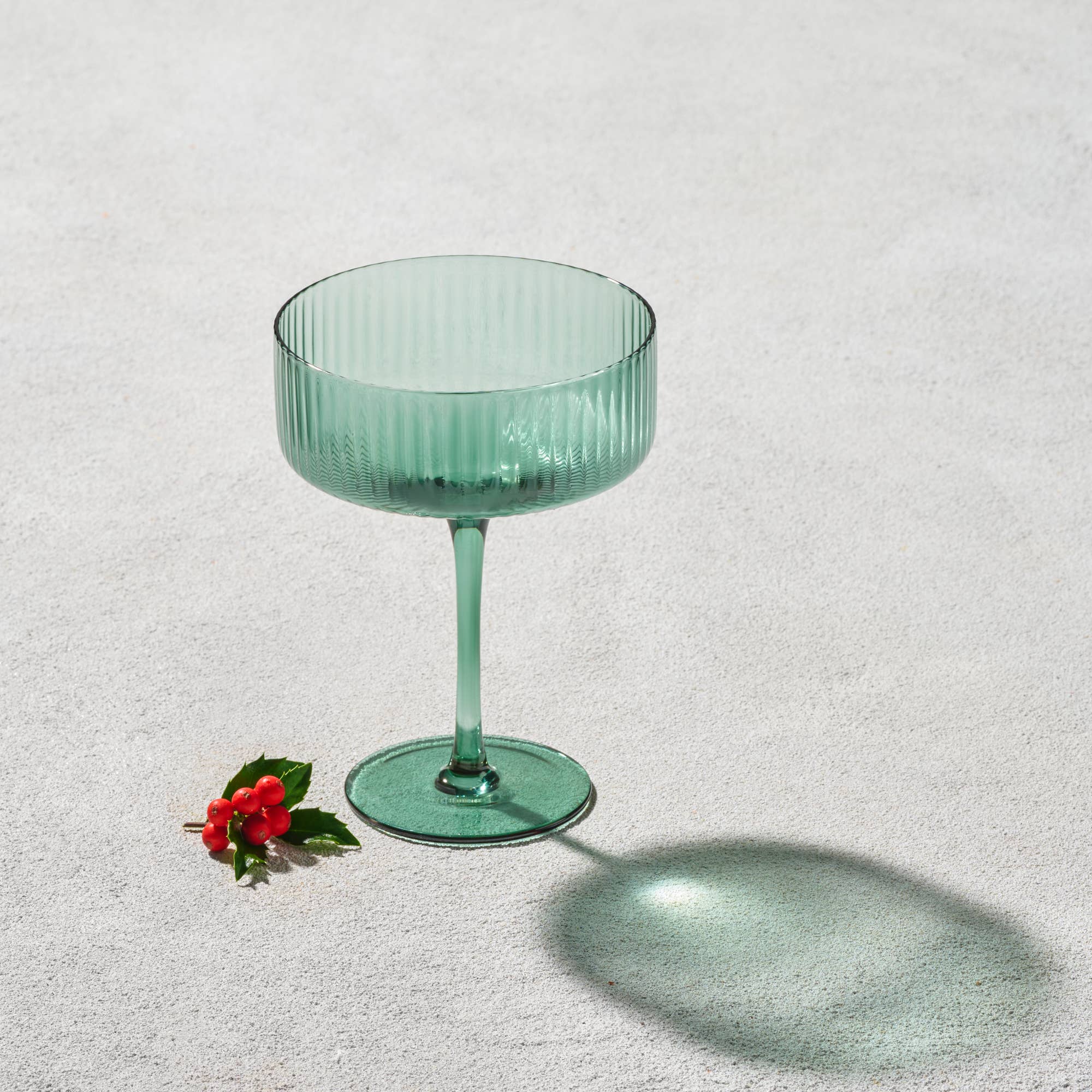 Malibu Ribbed Glassware | Green Collection