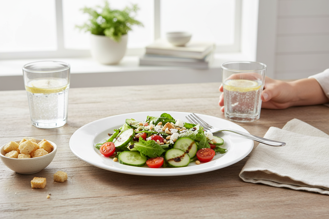 White Rimmed Salad Plate