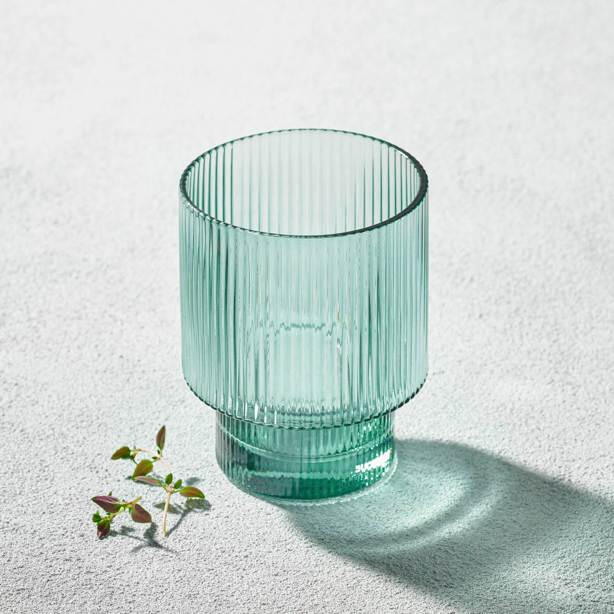 Malibu Ribbed Glassware | Green Collection
