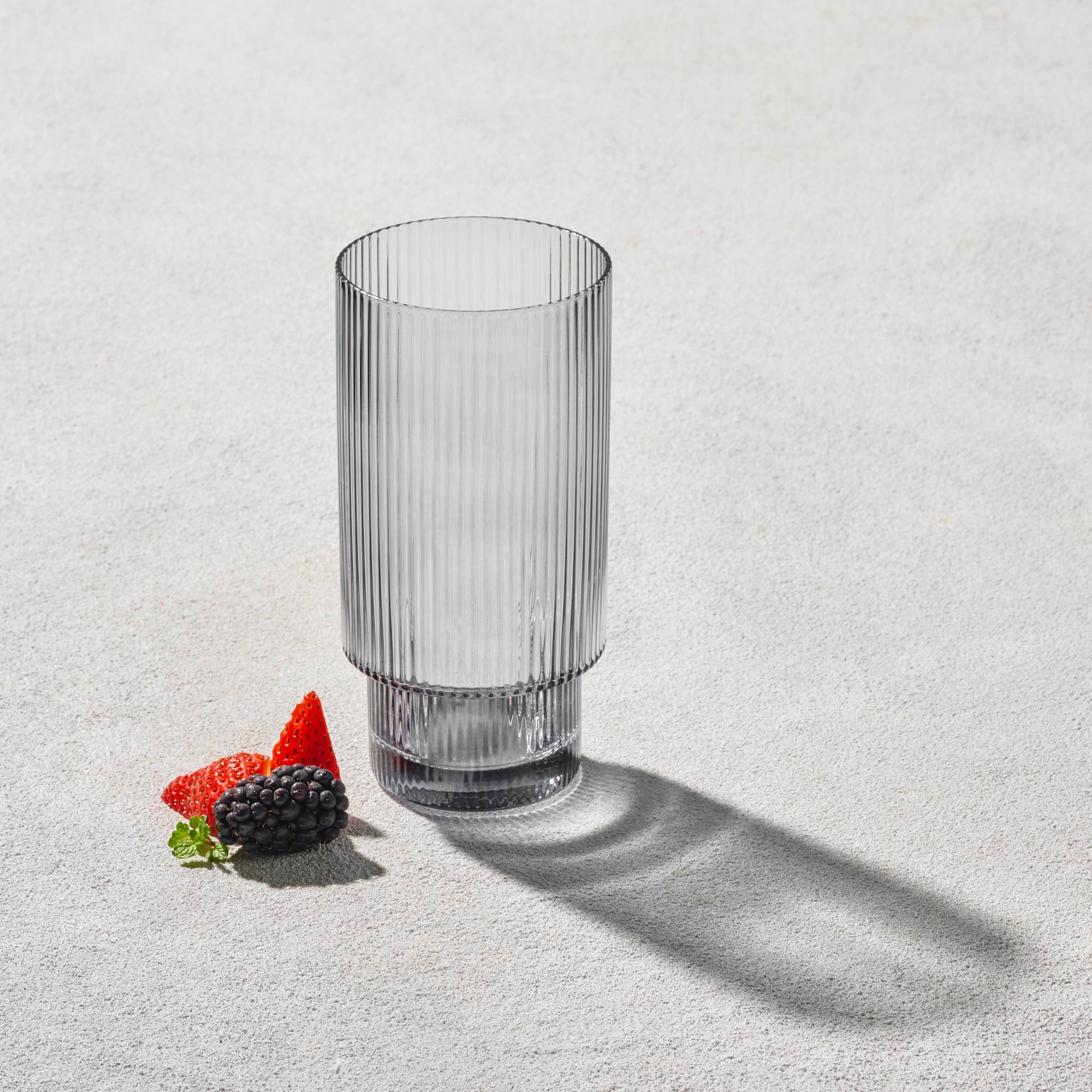 Malibu Ribbed Glassware | Smoked Collection
