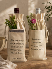 Canvas Wine Bag with Pocket