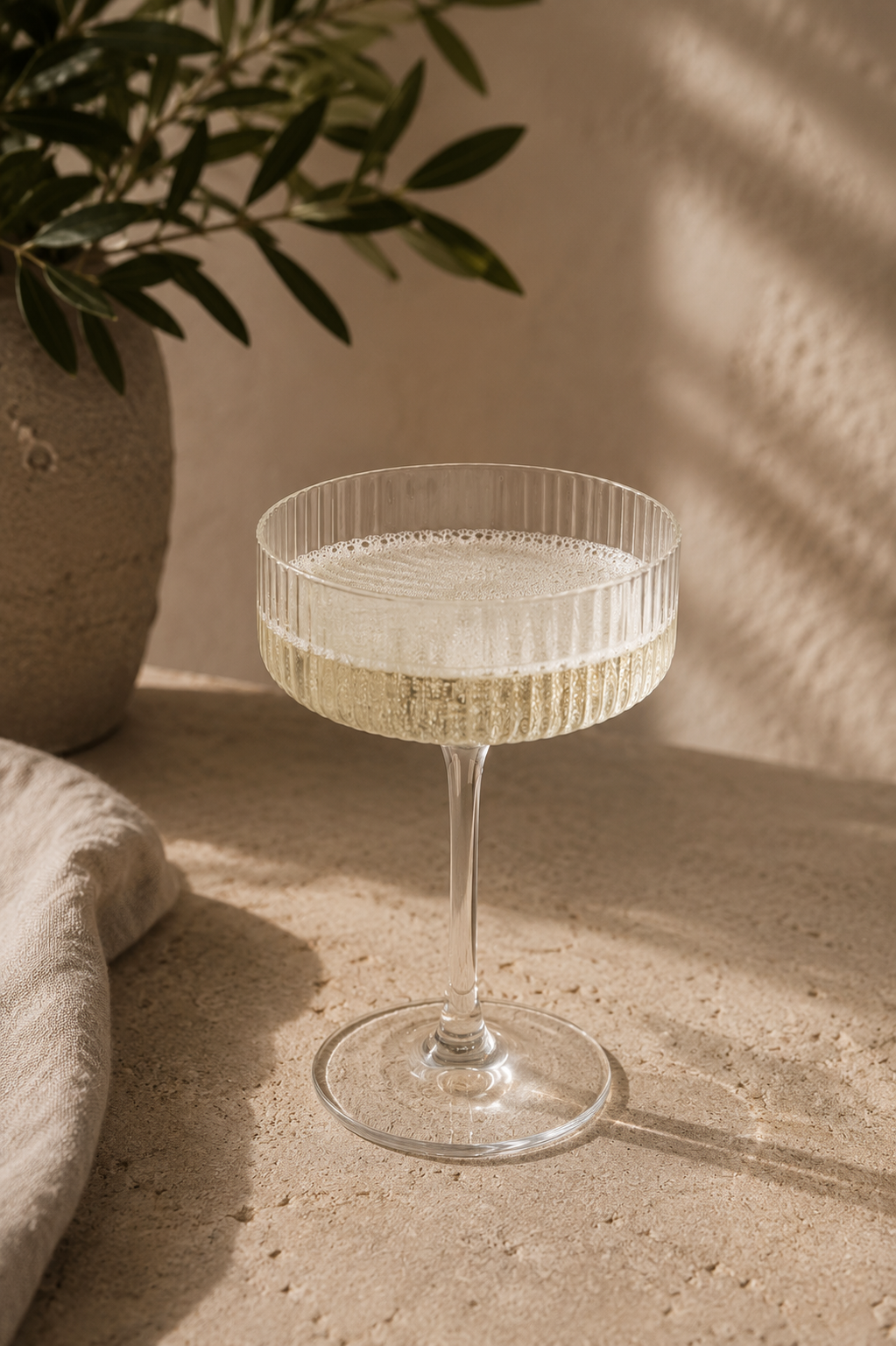 Ribbed Coupe Champagne Glass
