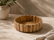 Scalloped Mango Wood Bowl