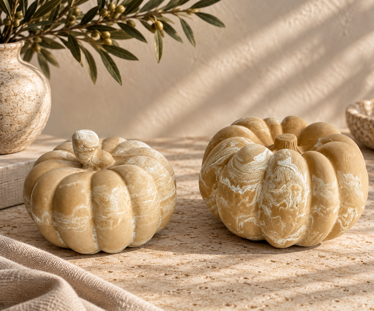 Handcrafted Concrete Pumpkins