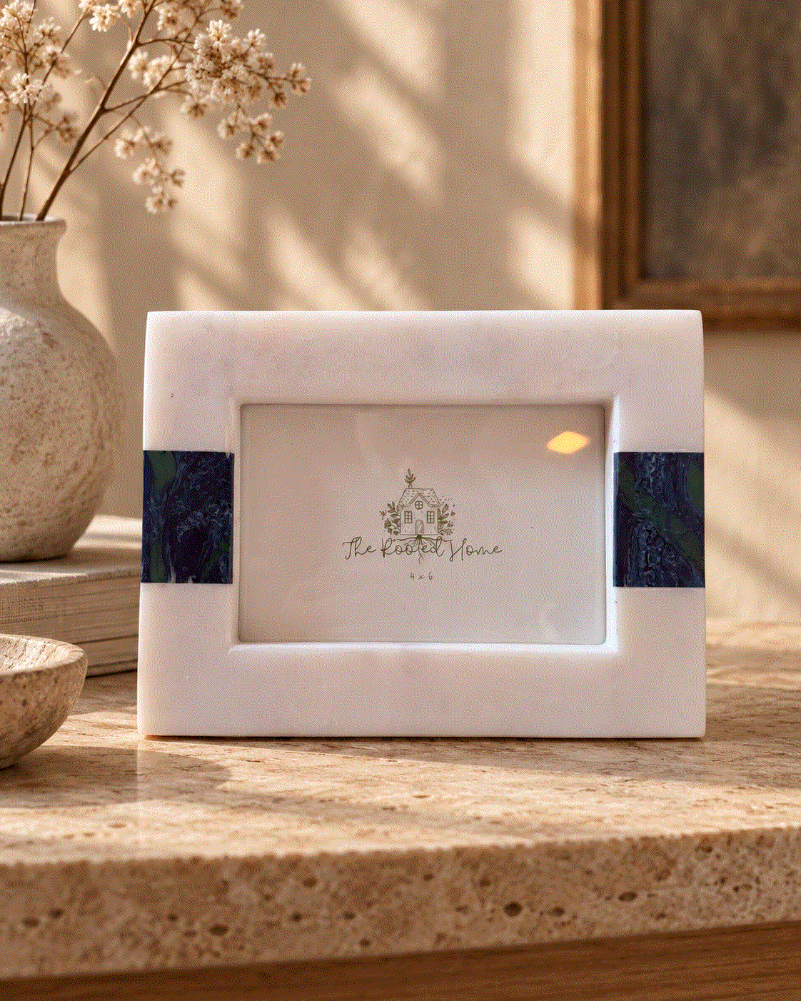 Blue Inlay Marble Frame | 4x6