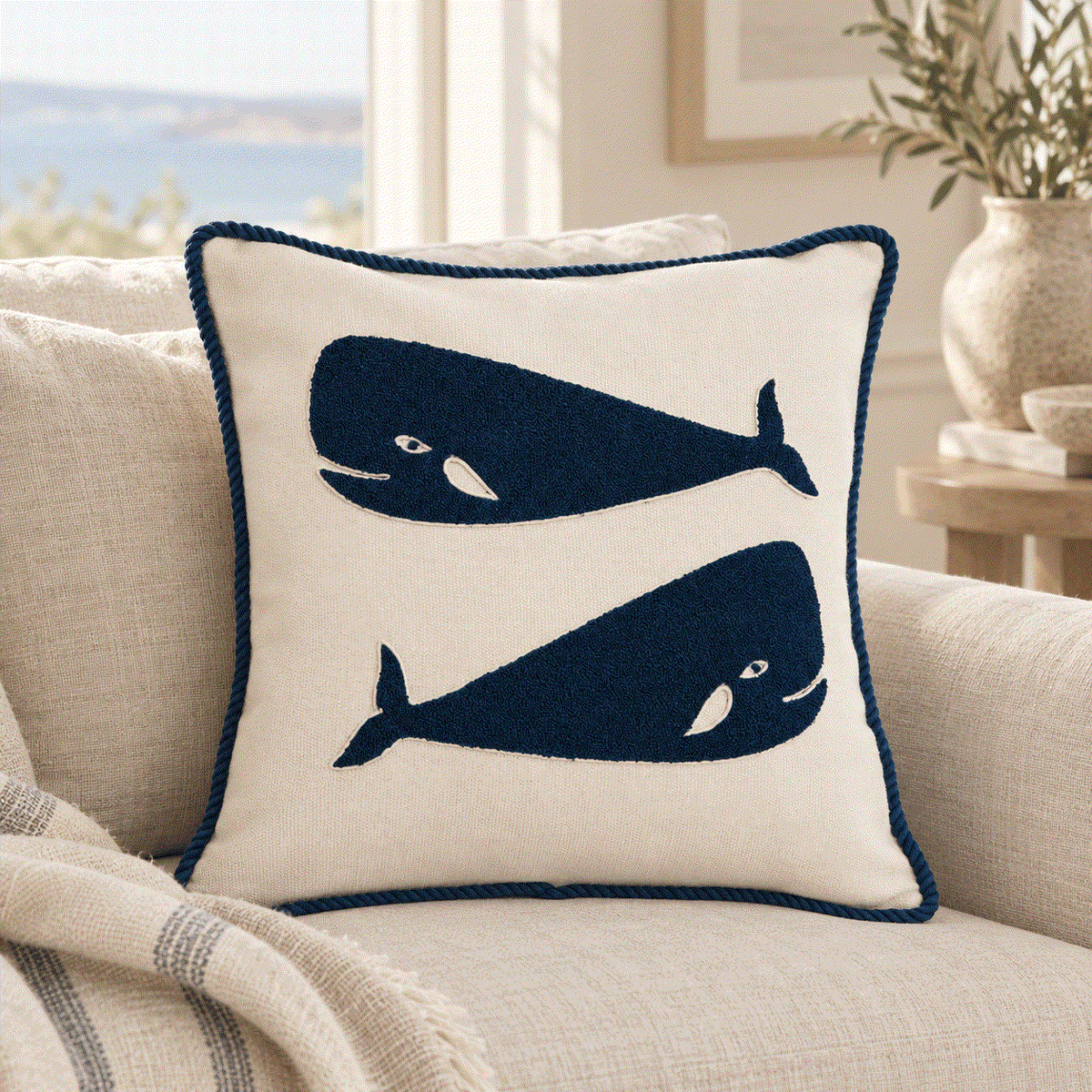 Whale Throw Pillow