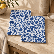 Blue Floral Tea Towel Set