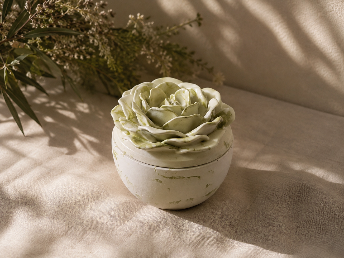 Bloomstone Rose Concrete Candle