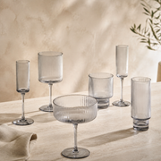 Malibu Ribbed Glassware | Smoked Collection