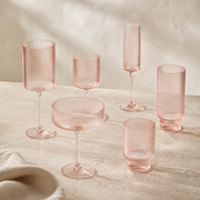 Malibu Ribbed Glassware | Blush Collection