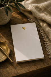 Mini Notepad, Gold Heart