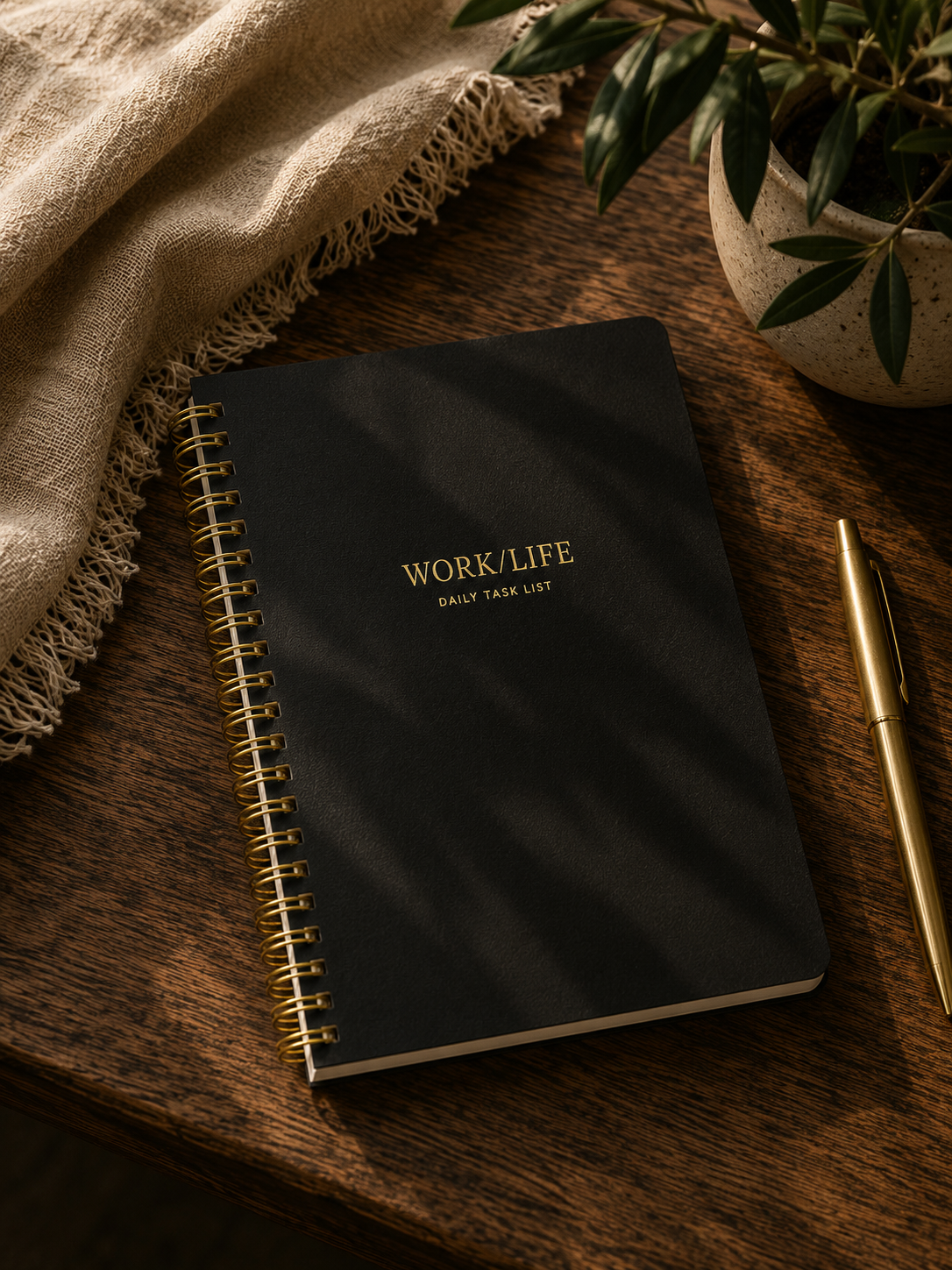 Black Work/Life Spiral Notebook