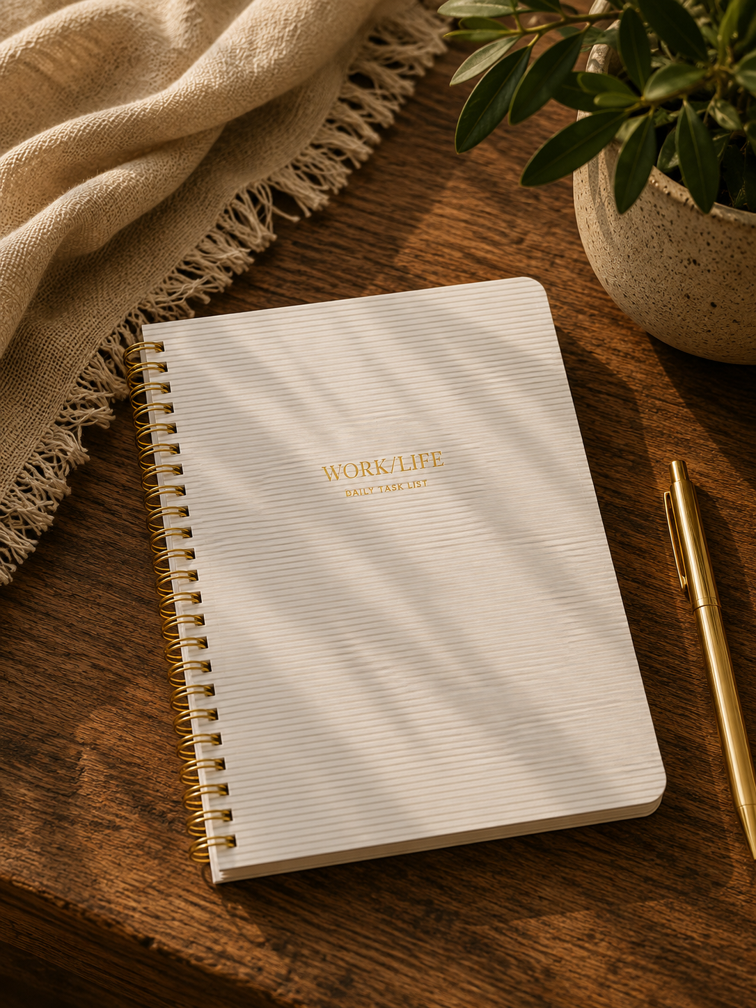 Grey Work/Life Spiral Notebook