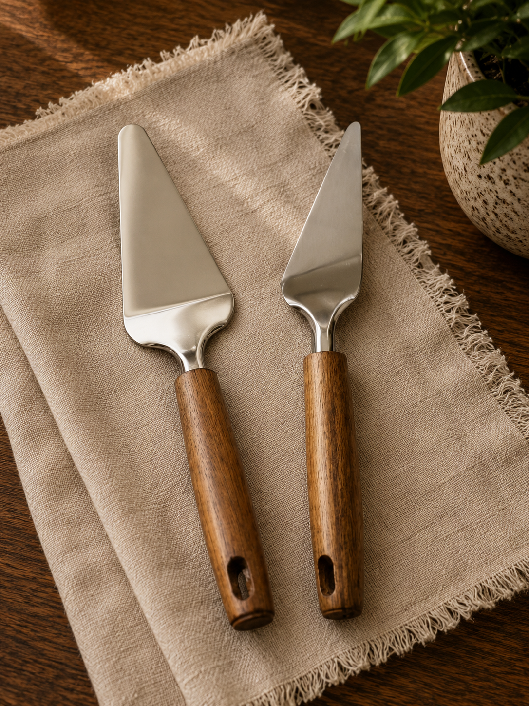 Walnut Wood Pastry Server