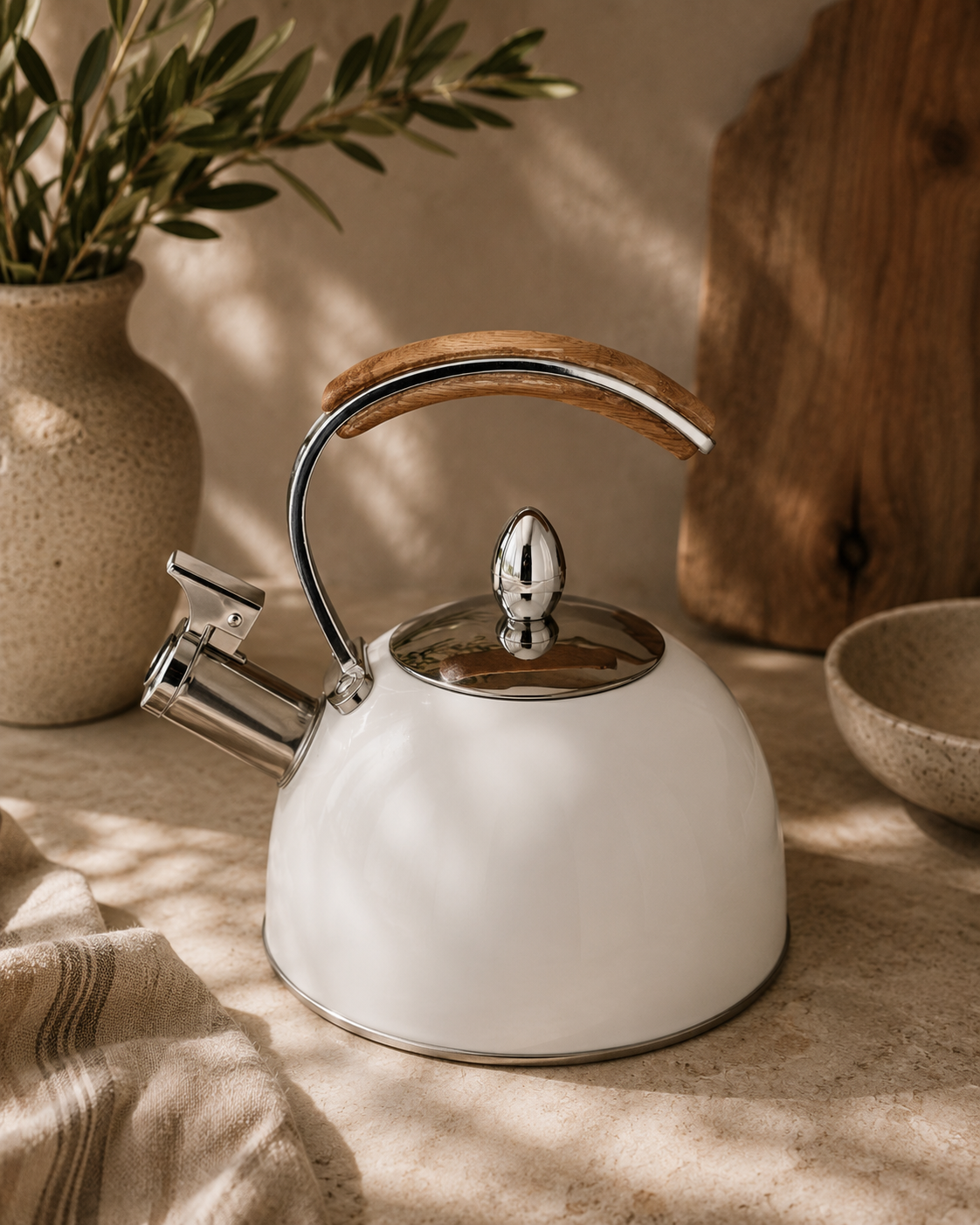 Hadley Tea Kettle in White