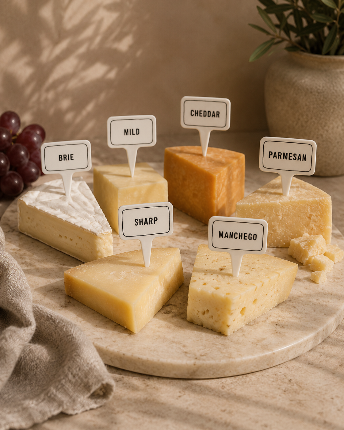 Ceramic Cheese Markers - Set of 6