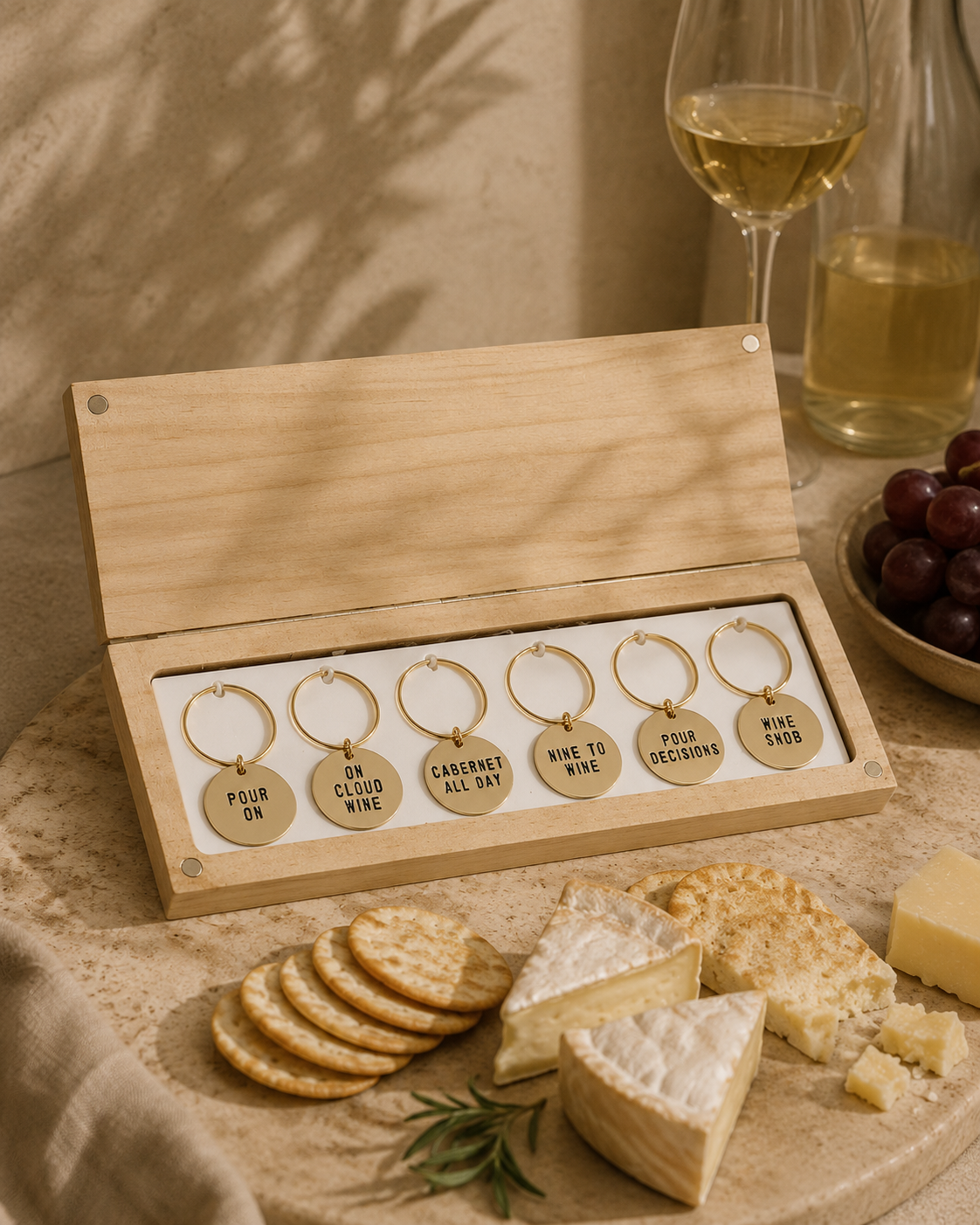 Gold Wine Charms in Box