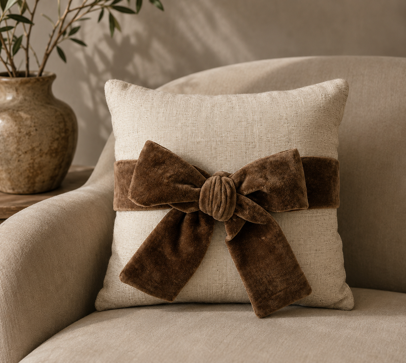 Velvet Bow Pillow