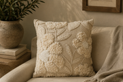 Embroidered Texture Floral Pillow - 20 x 20