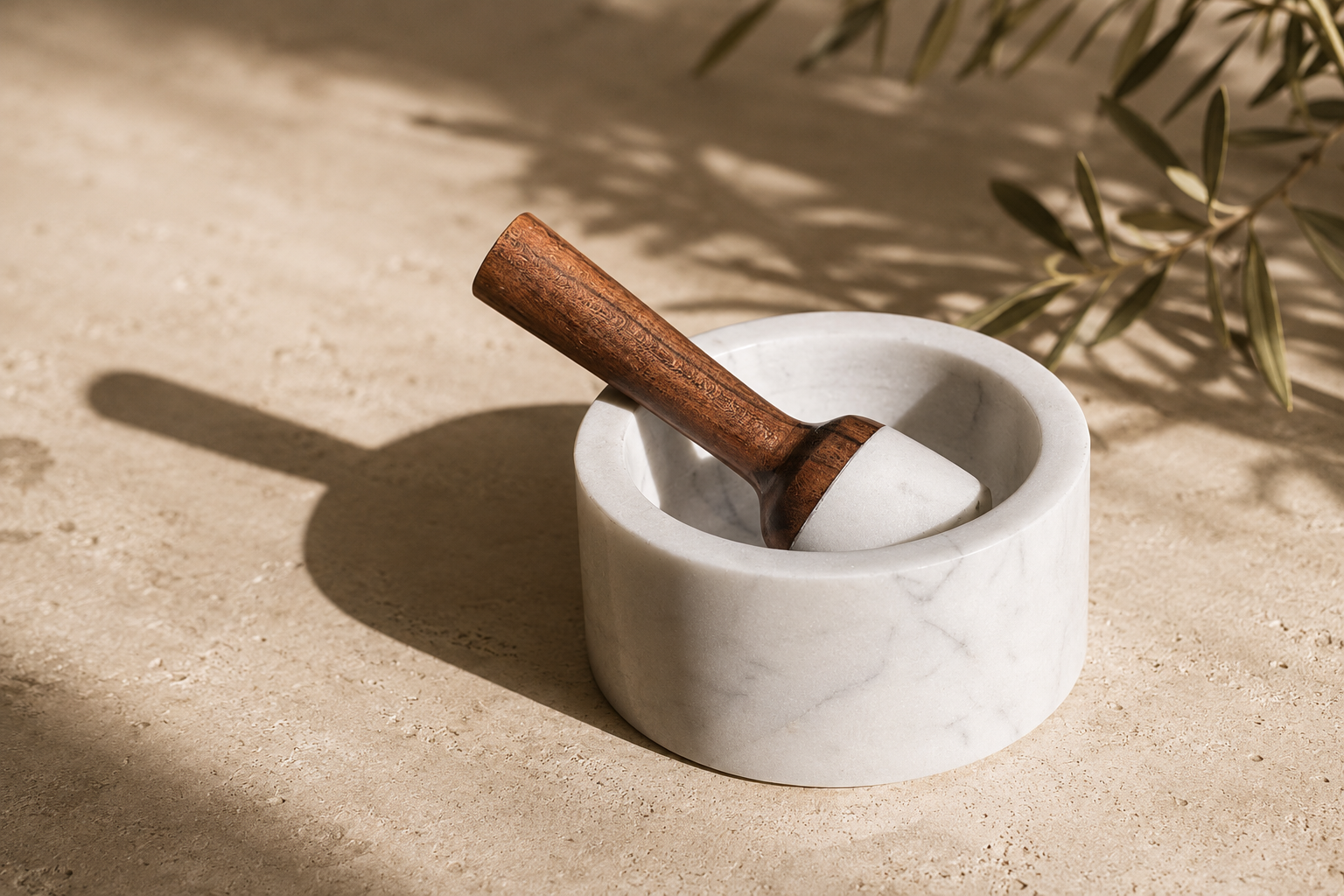 White Marble Mortar & Pestle