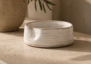 Ribbed Stoneware Pet Bowl