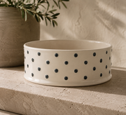 Polka Dot Stoneware Pet Bowl