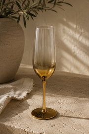 Gold Ombré Hand-Blown Champagne Flute