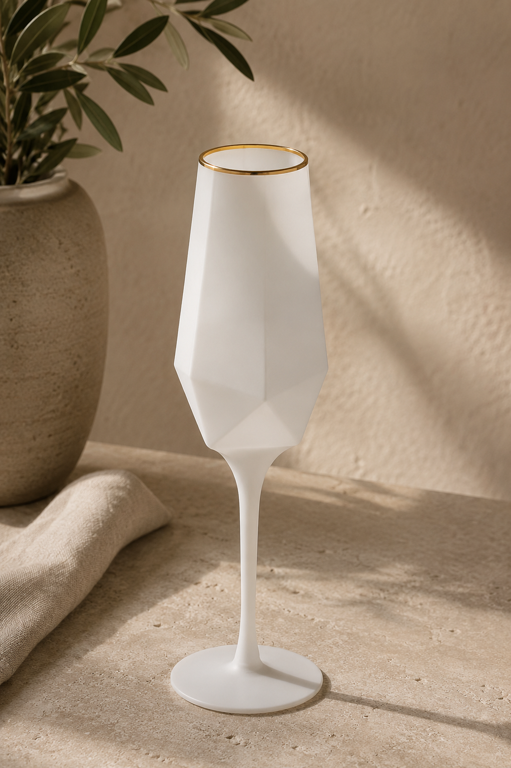 Sparkle White Champagne Glass