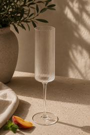 Ribbed Champagne Glass | Clear