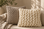 Chunky Cable Knit Wool Throw Pillow