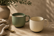 Ribbed Ceramic Coffee Mug