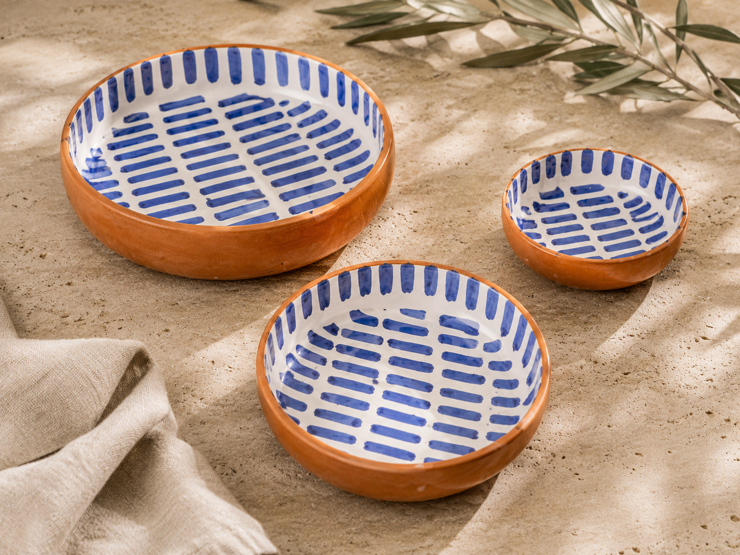 Handmade Moroccan Nested Serving Bowls | Set of 3