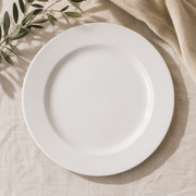 White Rimmed Dinner Plate