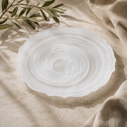 Alabaster White Glass Charger Plate
